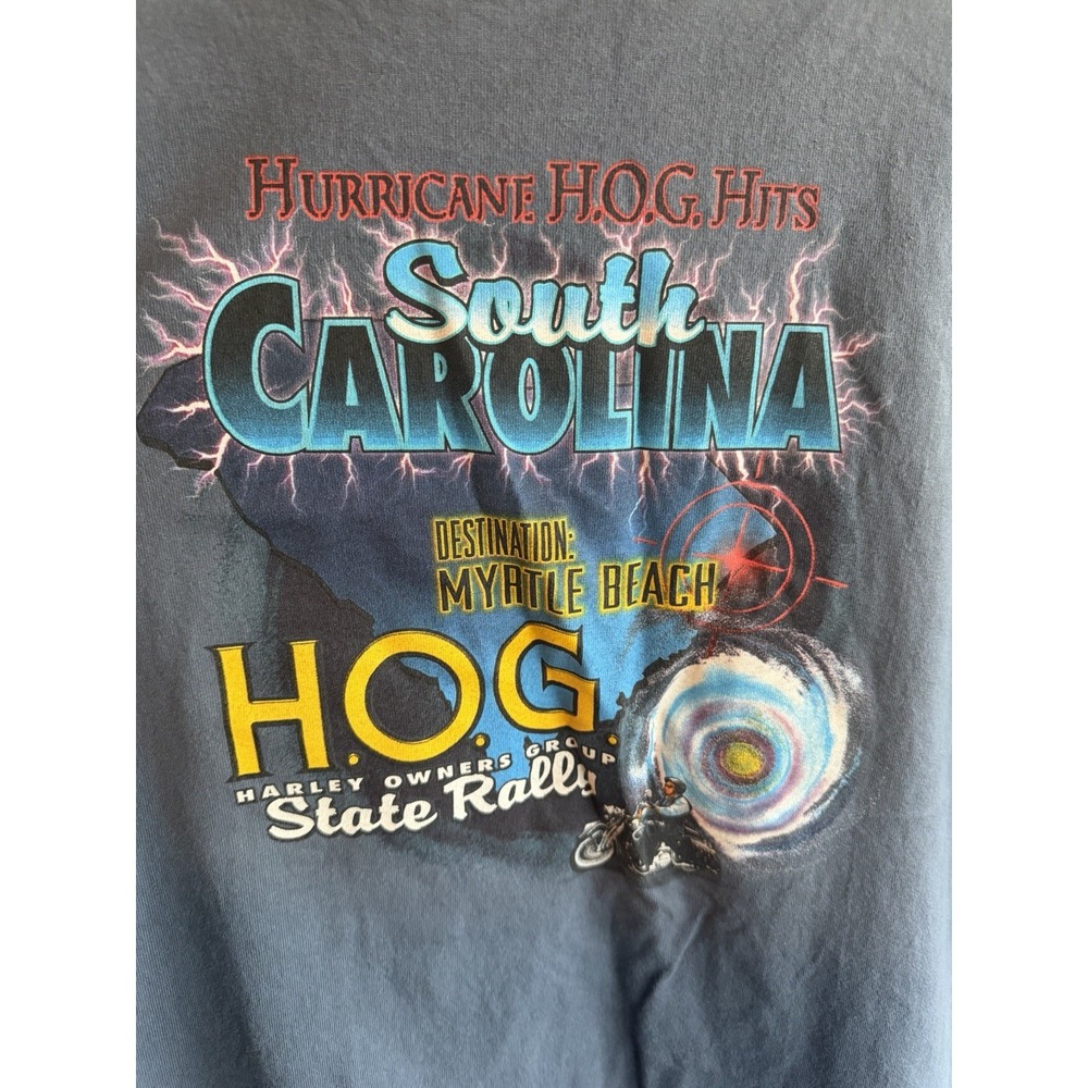 South Carolina Harley Rally Men's Extra Large Shirt Blue SS Hurricane H.O.G. Tee